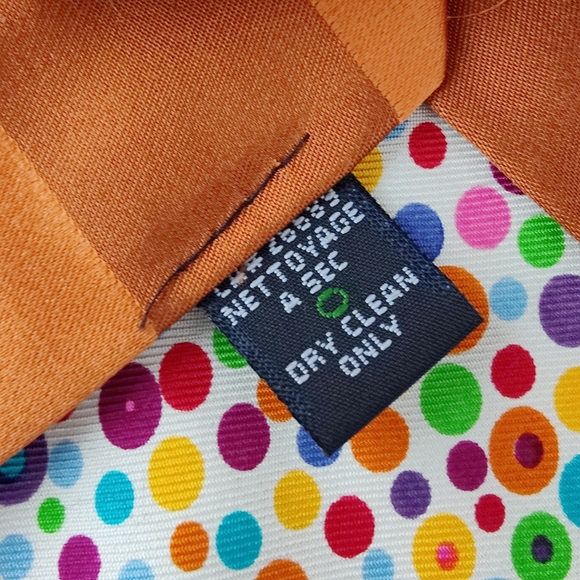 City of London | 2 toned orange 🧡 striped 100% silk tie 👔 - Picture 10 of 13